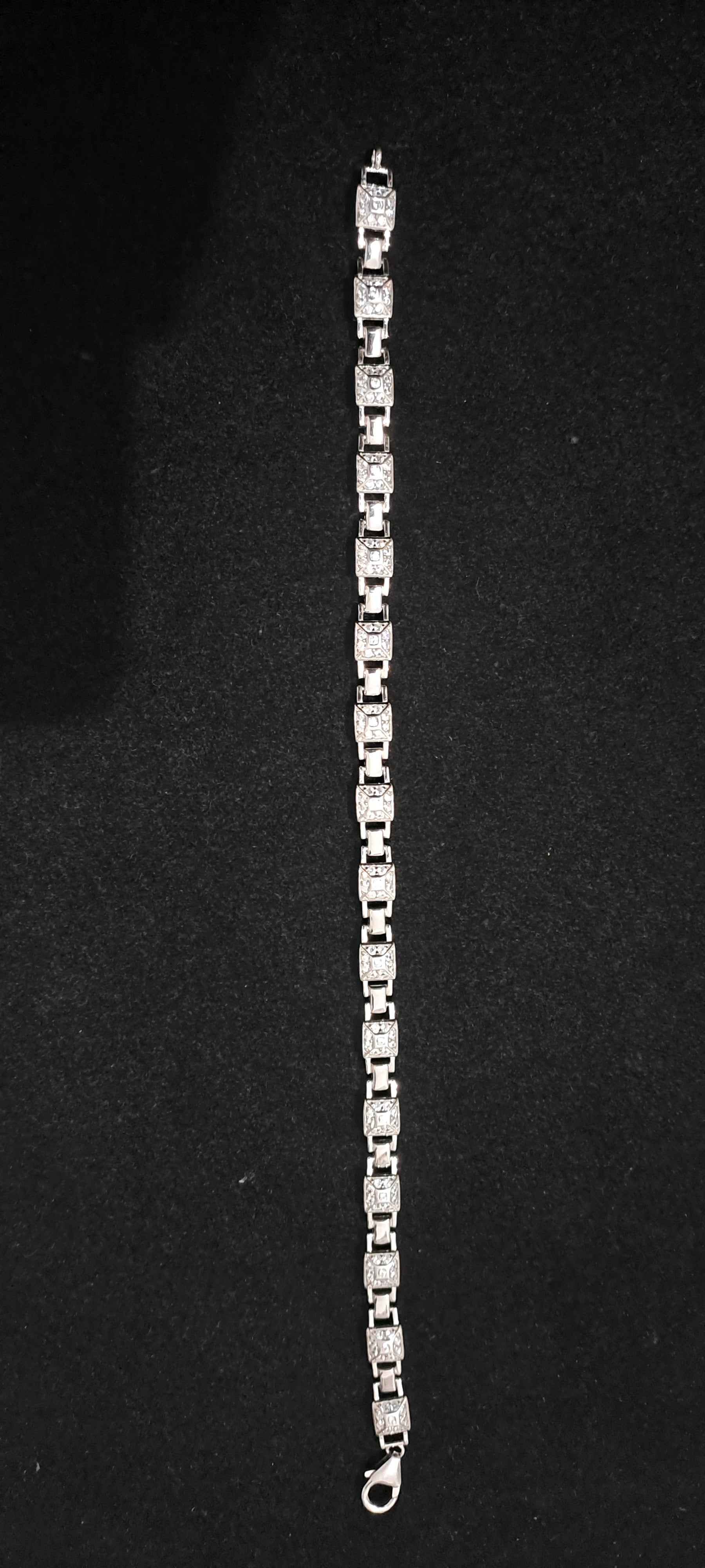 Diamond Square Link Bracelet for Men | Premium Statement Bracelet | 925 Sterling Silver