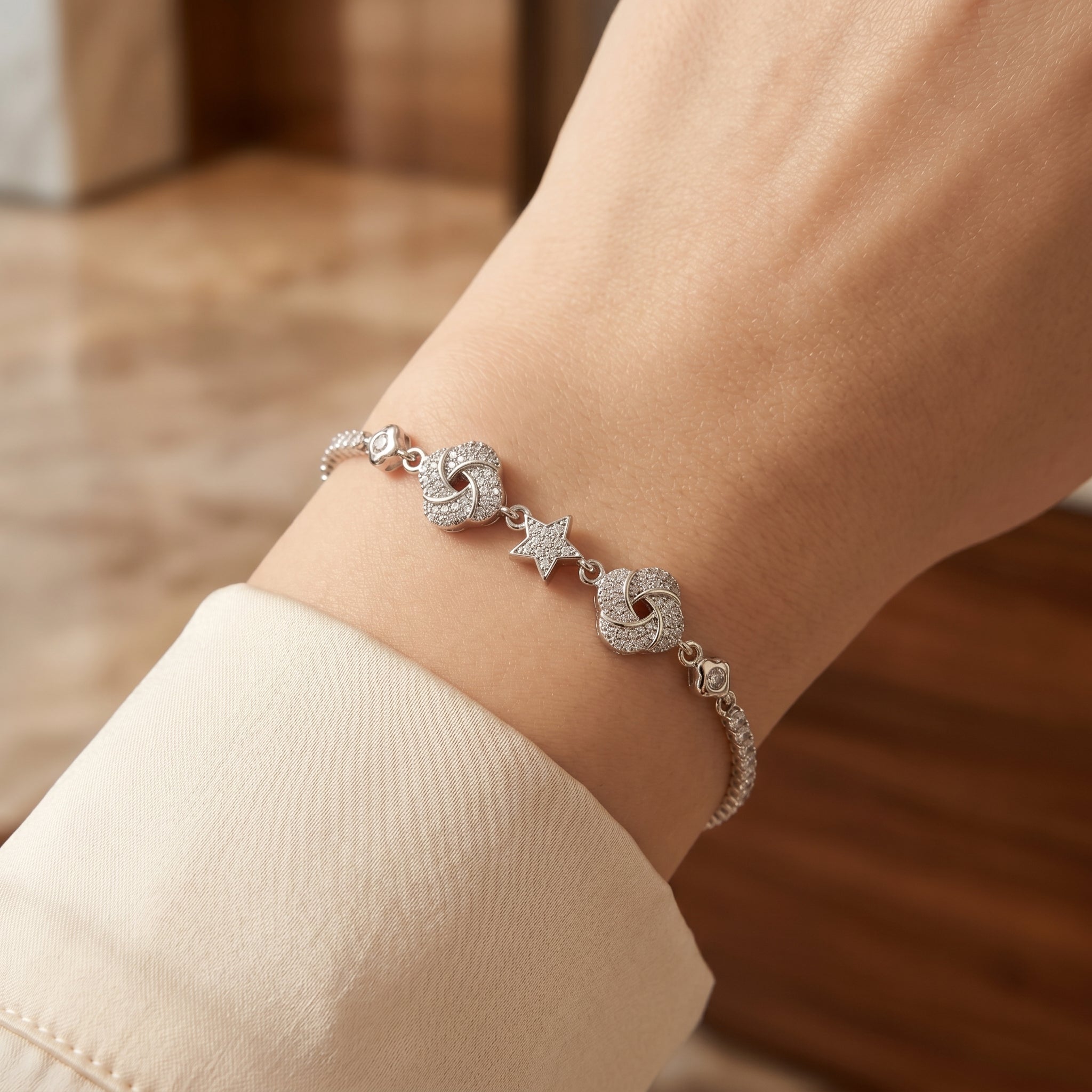 Star Charm Stone Bracelet for Women | Elegant Daily Wear Bracelet | 925 Sterling Silver