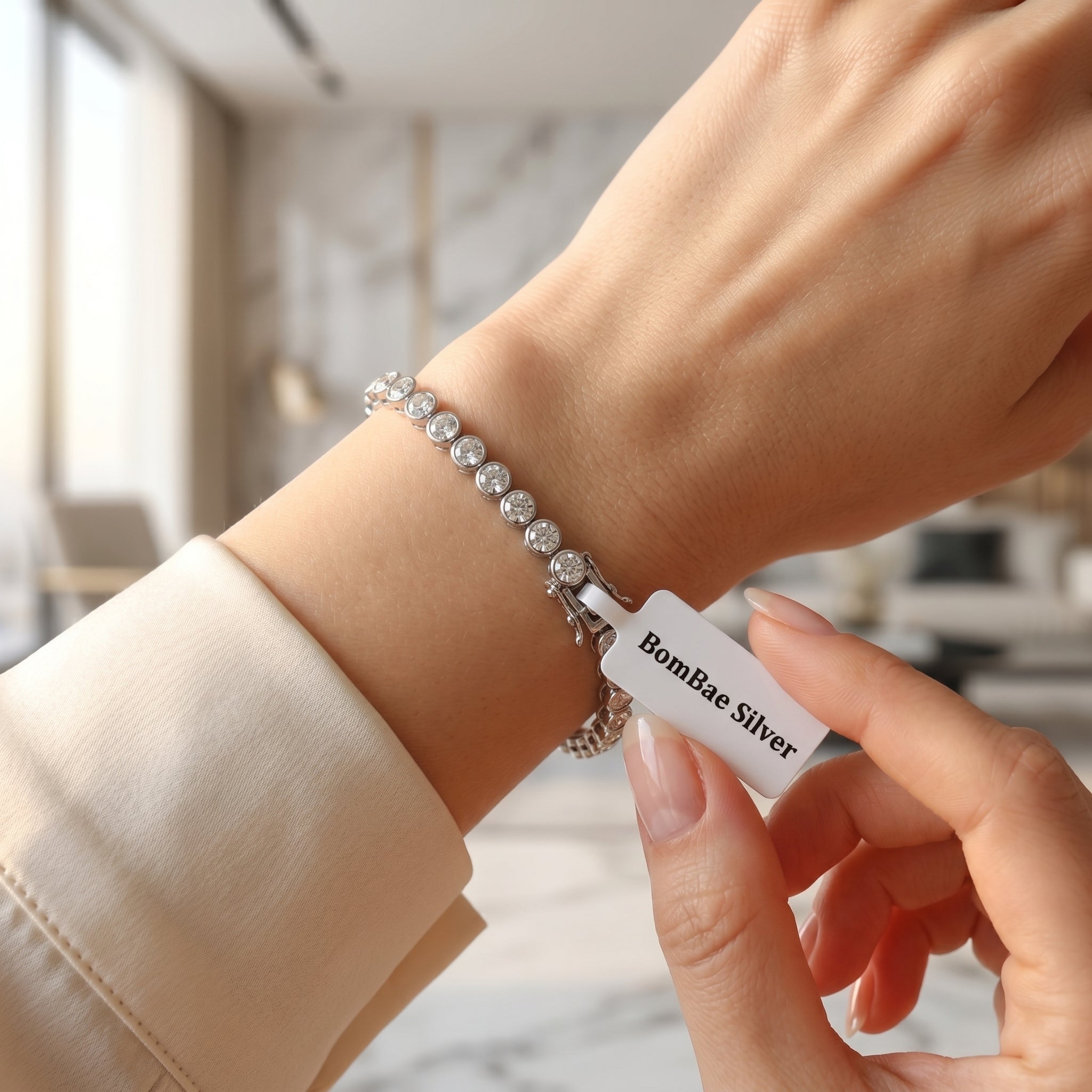 Classic Tennis Bracelet for Women | Elegant Stone Bracelet | 925 Sterling Silver