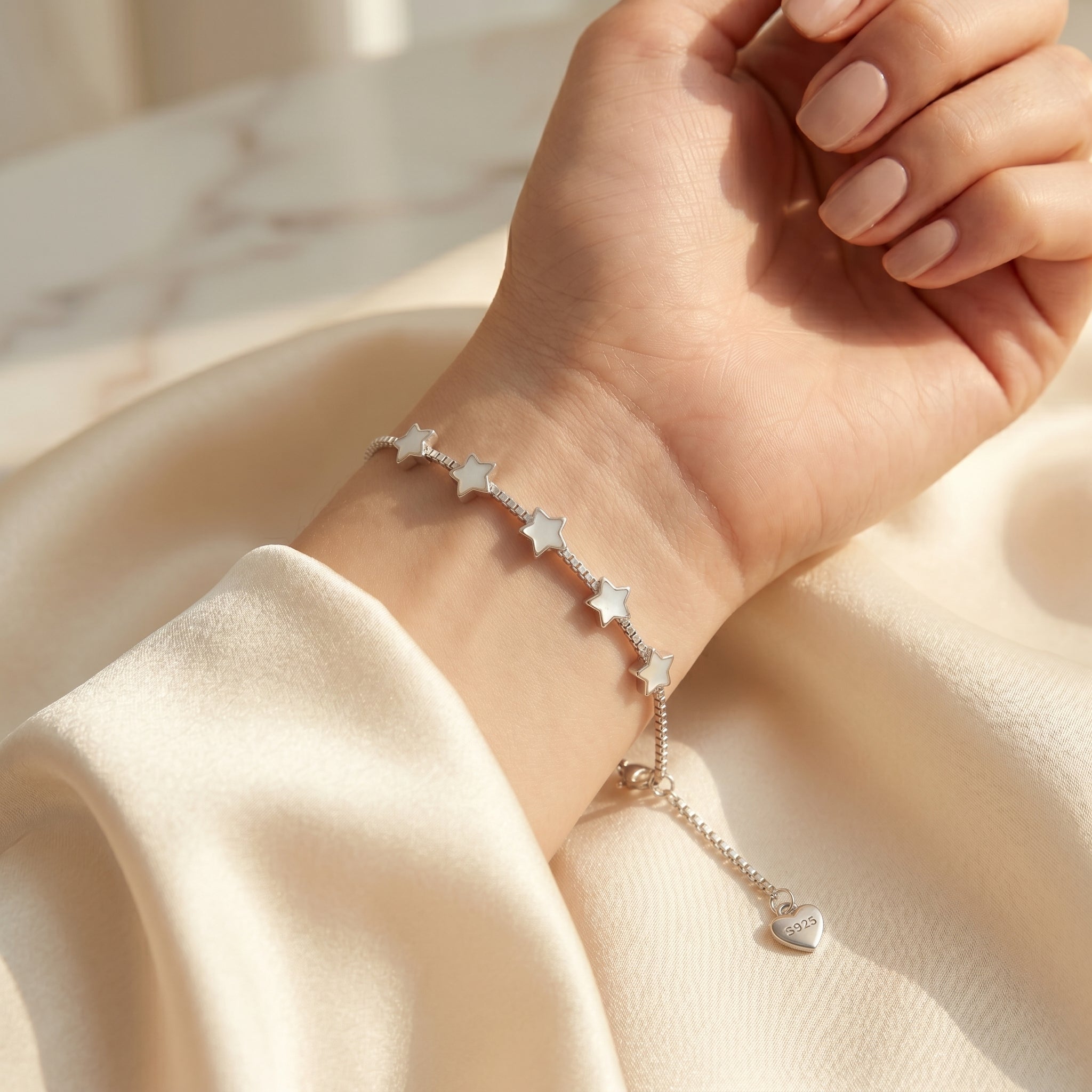 Star Charm Bracelet for Women | Elegant Daily Wear Bracelet | 925 Sterling Silver