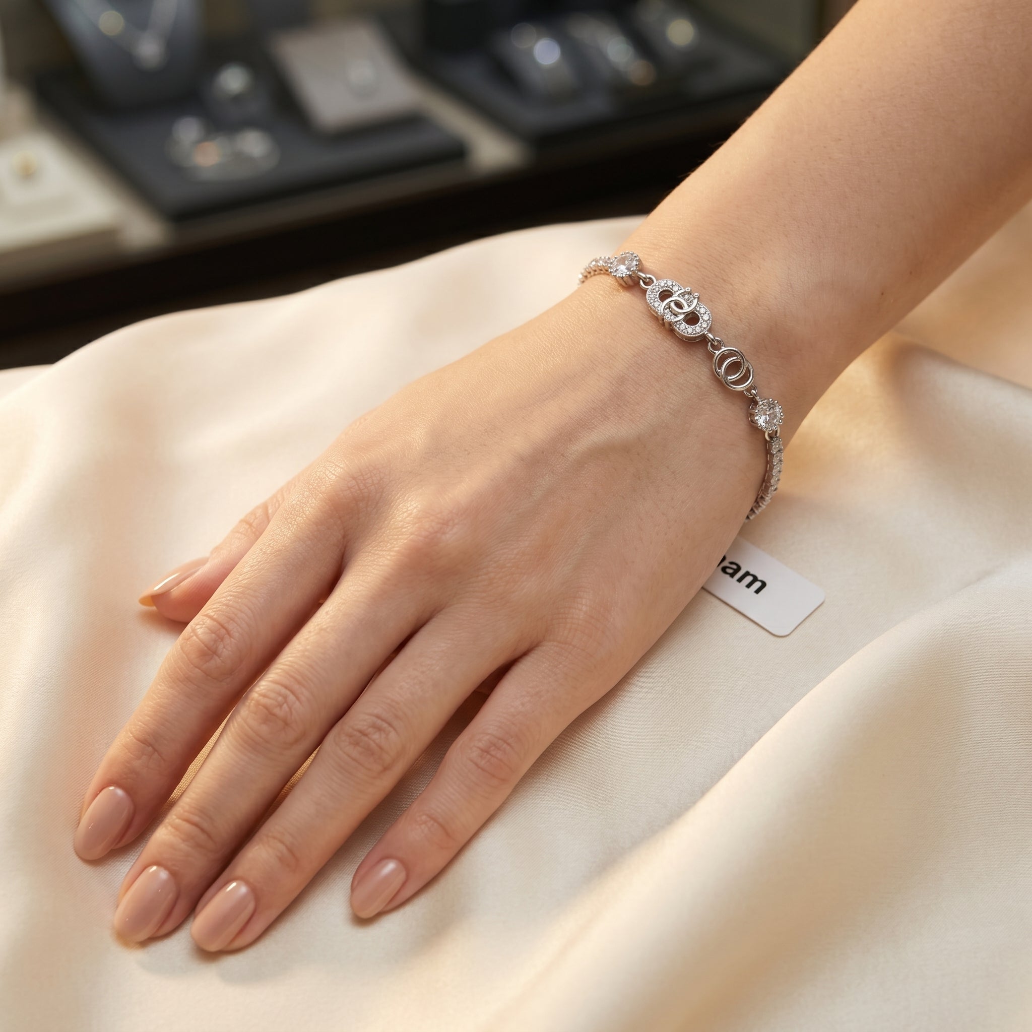 Elegant Stone Floral Link Bracelet for Women | Stylish Daily Wear Bracelet | 925 Sterling Silver