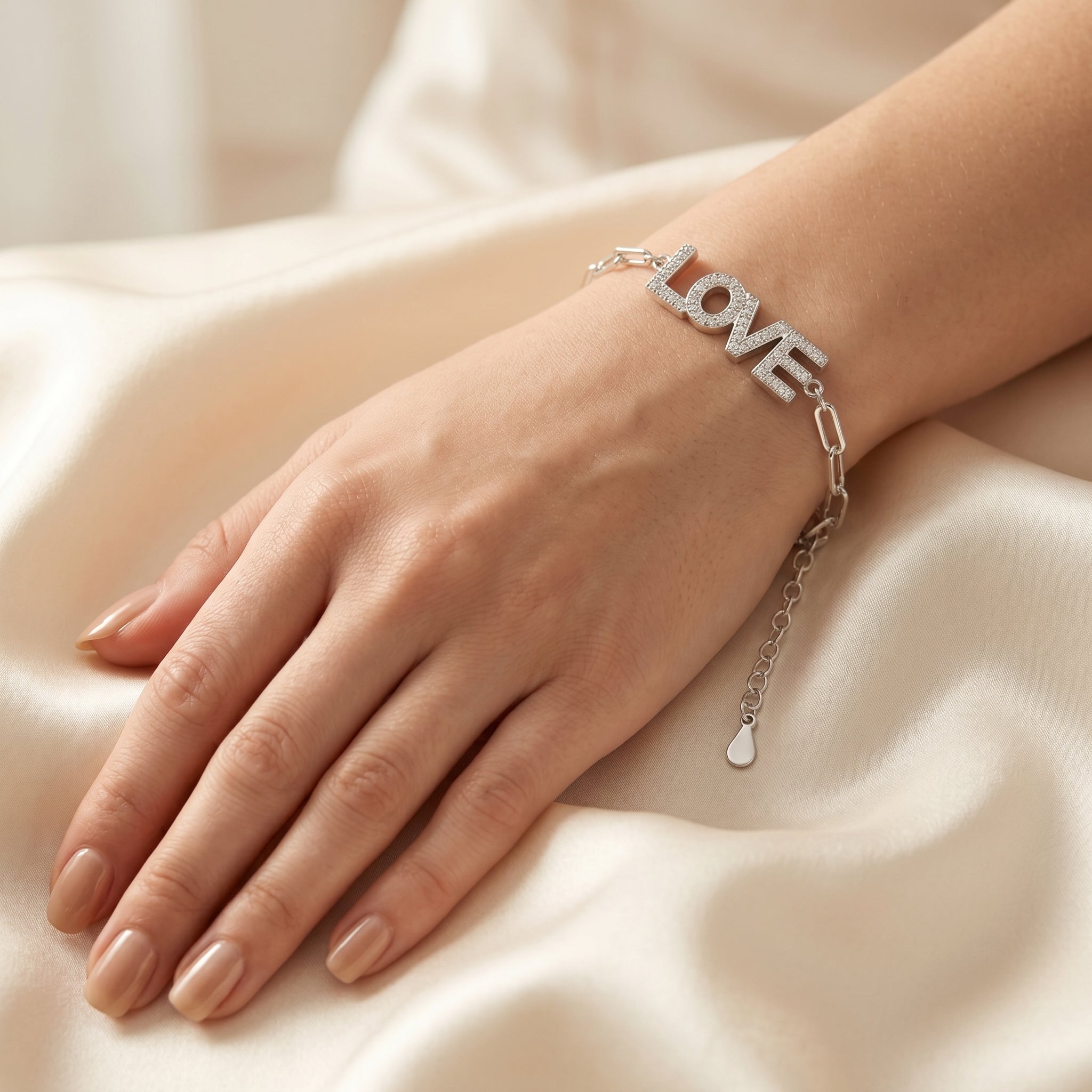 LOVE Charm Bracelet for Women | Elegant Daily Wear Bracelet | 925 Sterling Silver