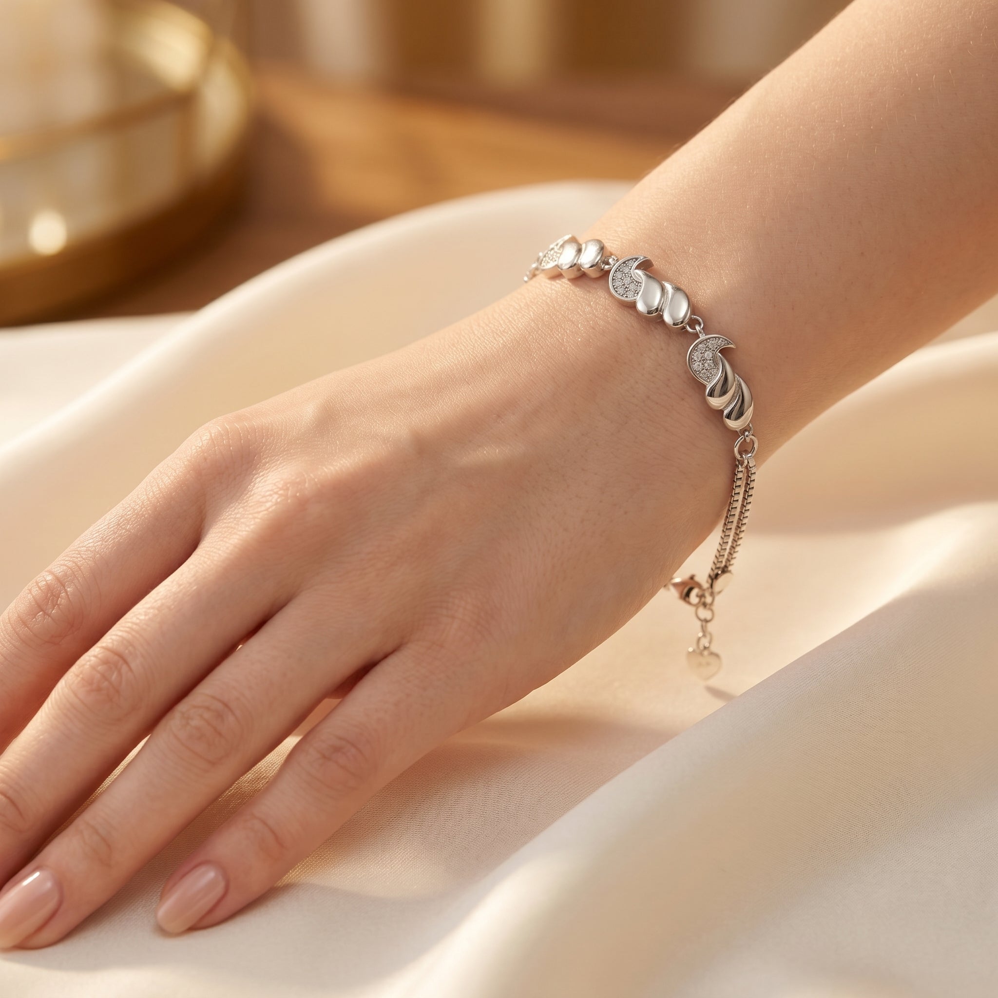 Elegant Heart Link Bracelet for Women | Stylish Daily Wear Bracelet | 925 Sterling Silver