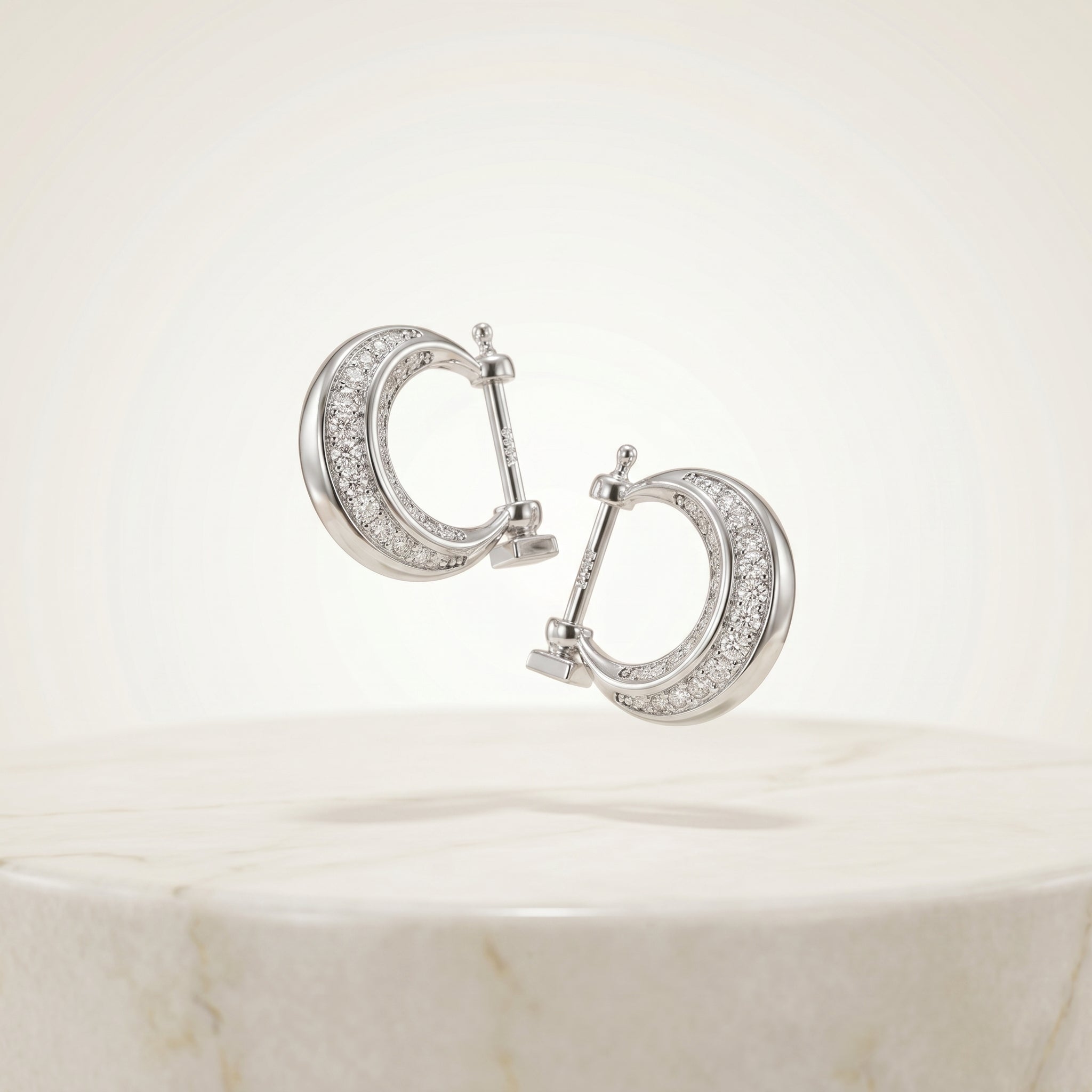 Elegant Diamond Hoop Earrings for Women | Premium Daily Wear Earrings | 925 Sterling Silver