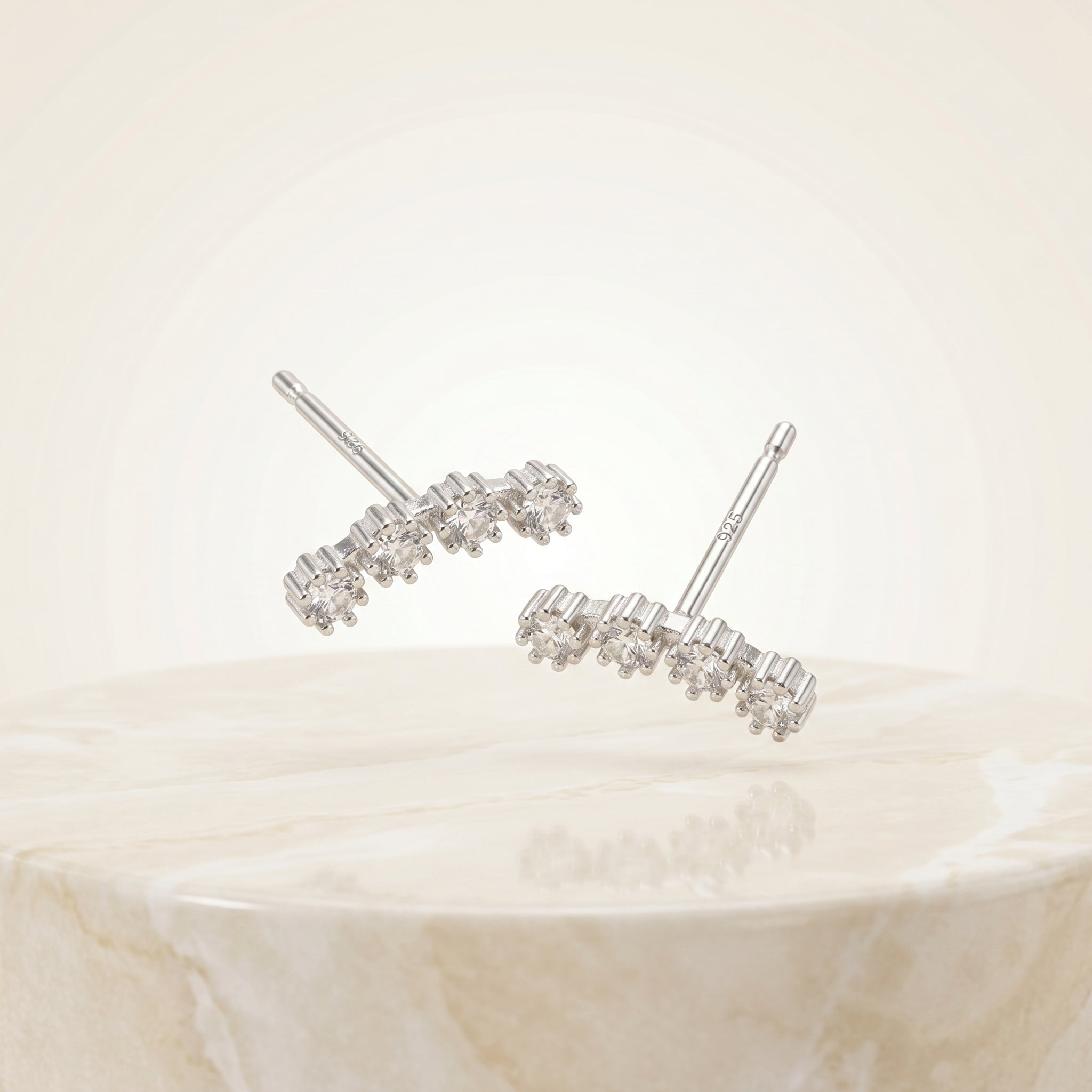 Floral Diamond Stud Earrings for Women | Elegant Daily Wear Earrings | 925 Sterling Silver
