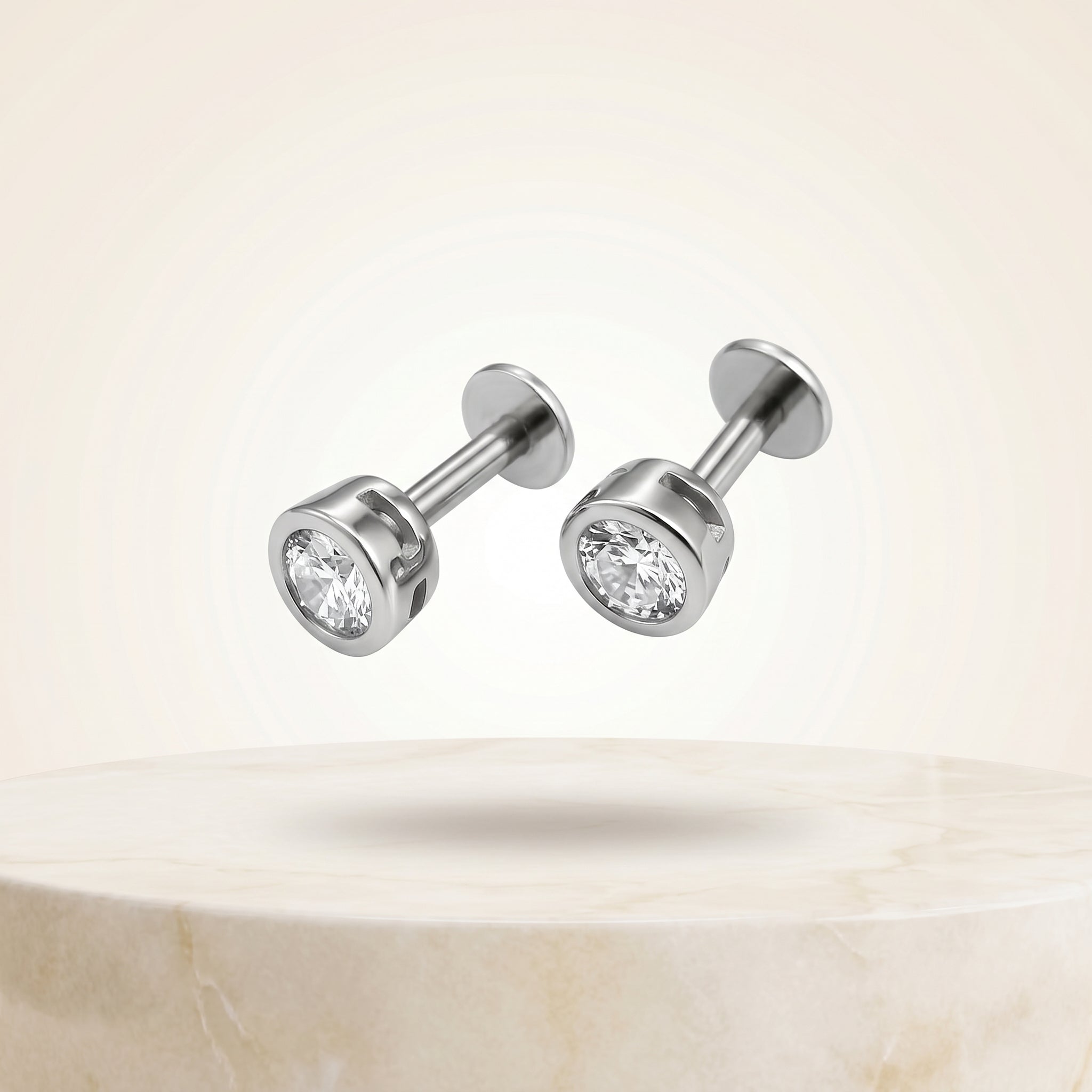 Classic Round Stone Stud Earrings for Women | Elegant Daily Wear Earrings | 925 Sterling Silver
