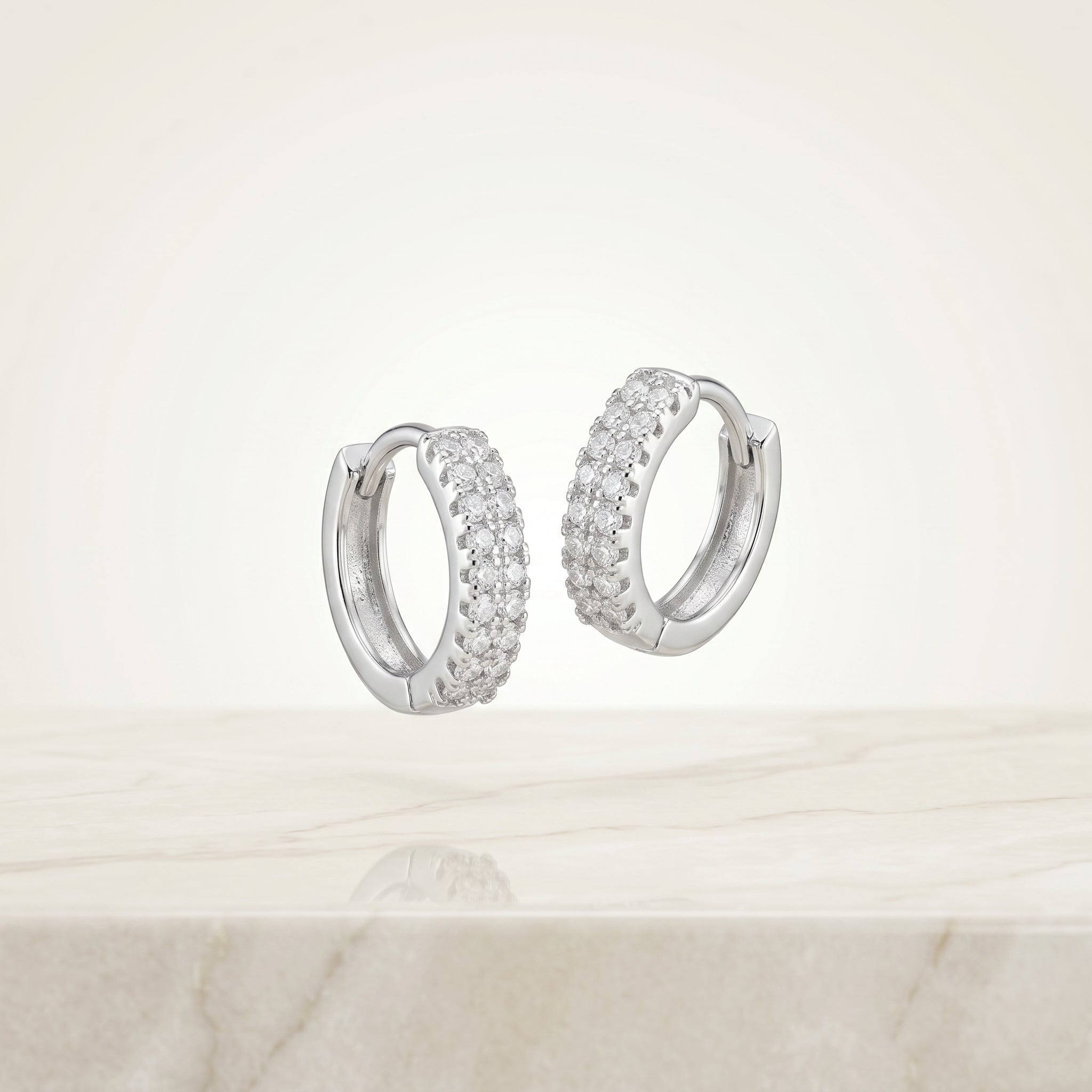 Sparkling Huggie Hoop Earrings for Women | Elegant Daily Wear Earrings | 925 Sterling Silver