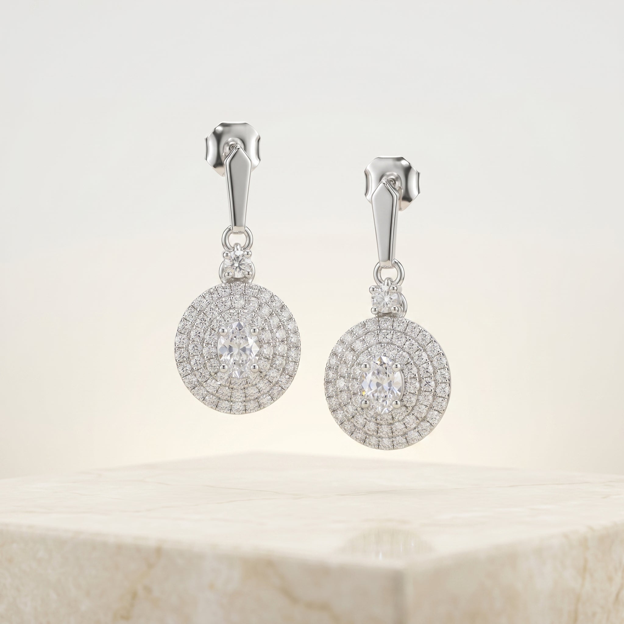 Elegant Round Drop Earrings for Women | Sparkling Daily Wear Earrings | 925 Sterling Silver