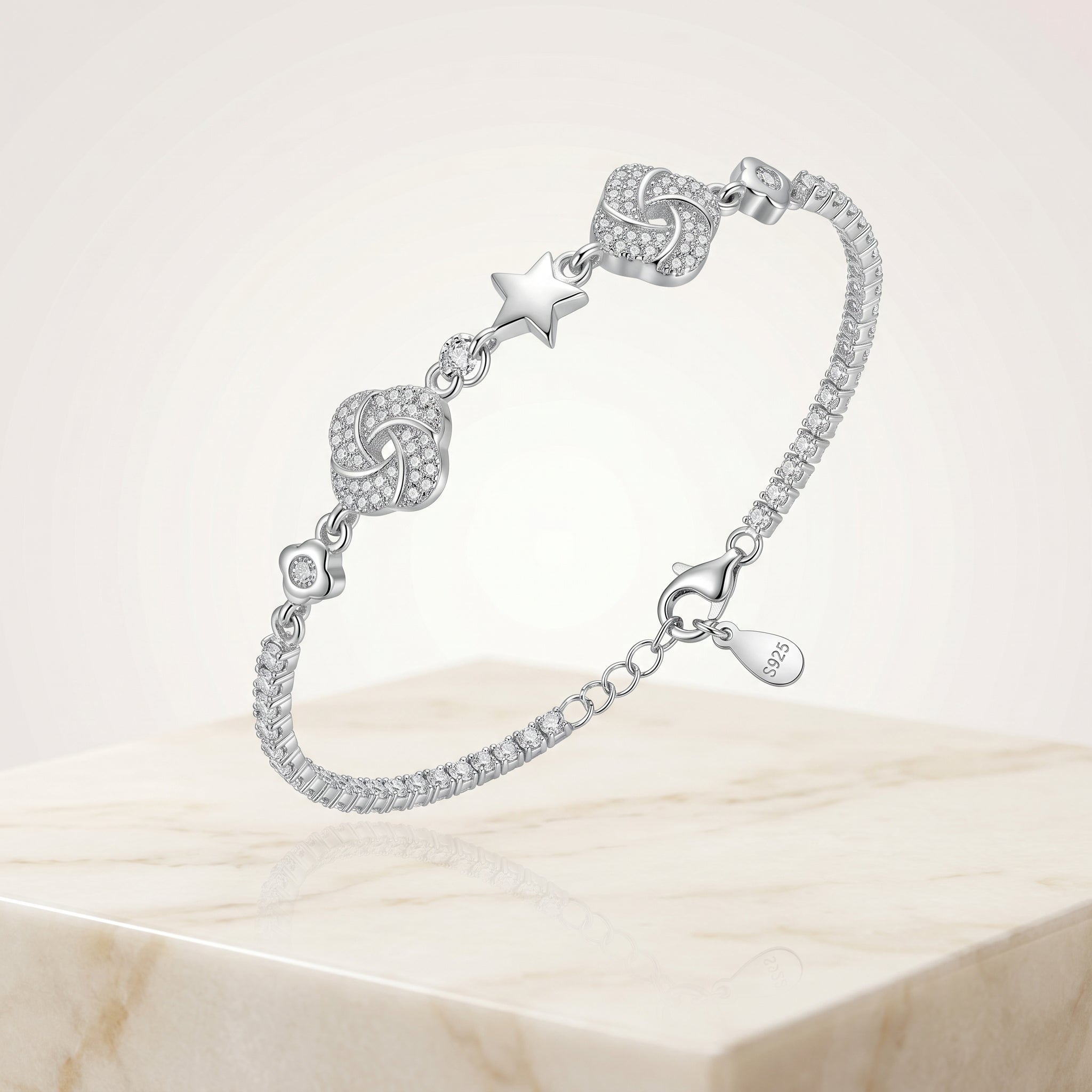 Star Charm Stone Bracelet for Women | Elegant Daily Wear Bracelet | 925 Sterling Silver