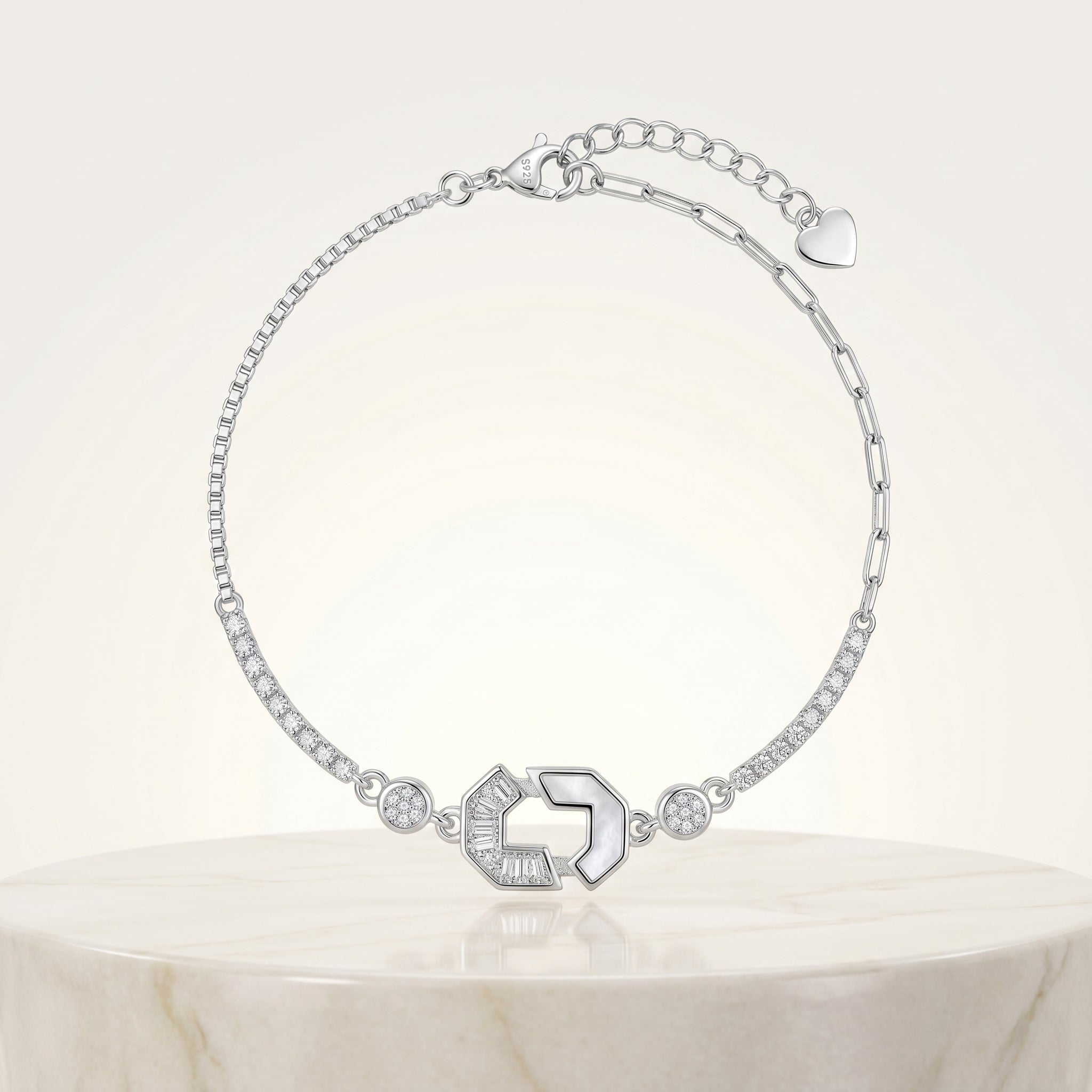Geometric Charm Bracelet for Women | Elegant Daily Wear Bracelet | 925 Sterling Silver