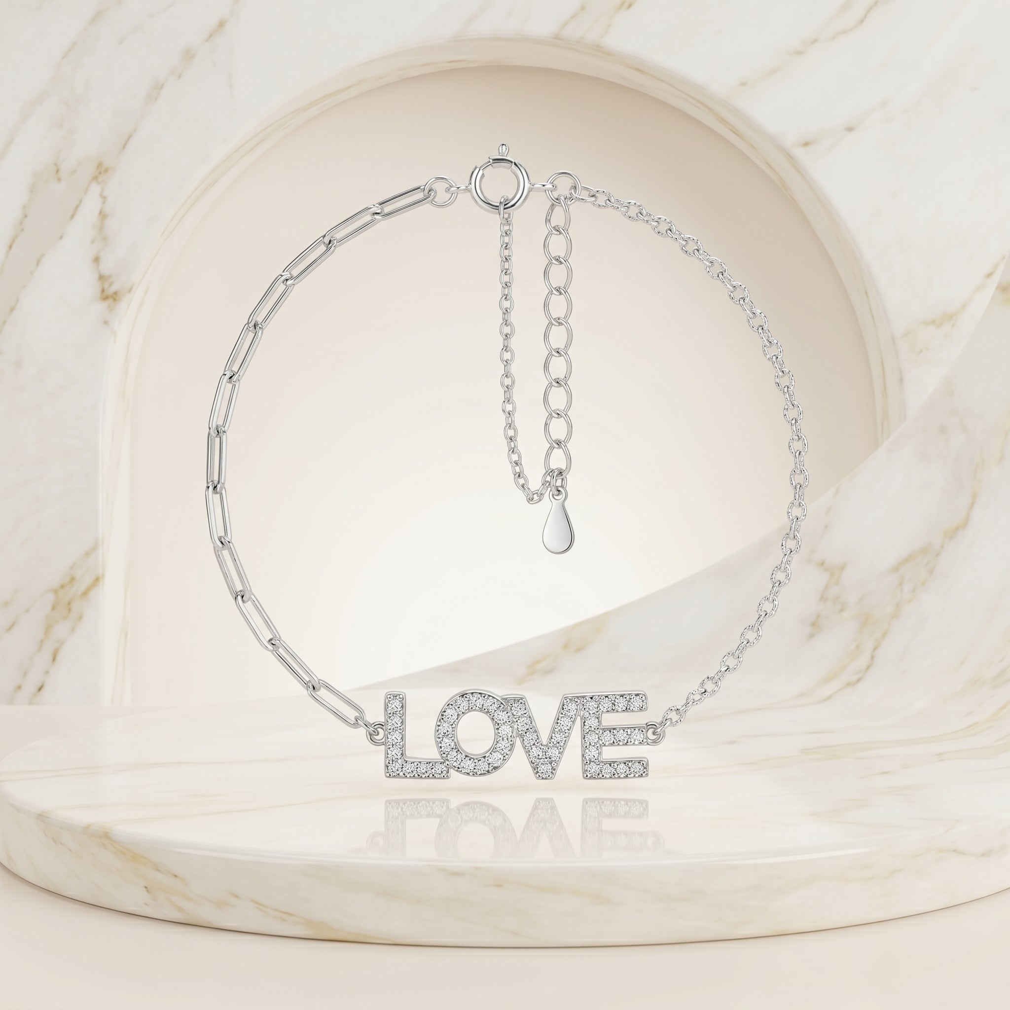LOVE Charm Bracelet for Women | Elegant Daily Wear Bracelet | 925 Sterling Silver