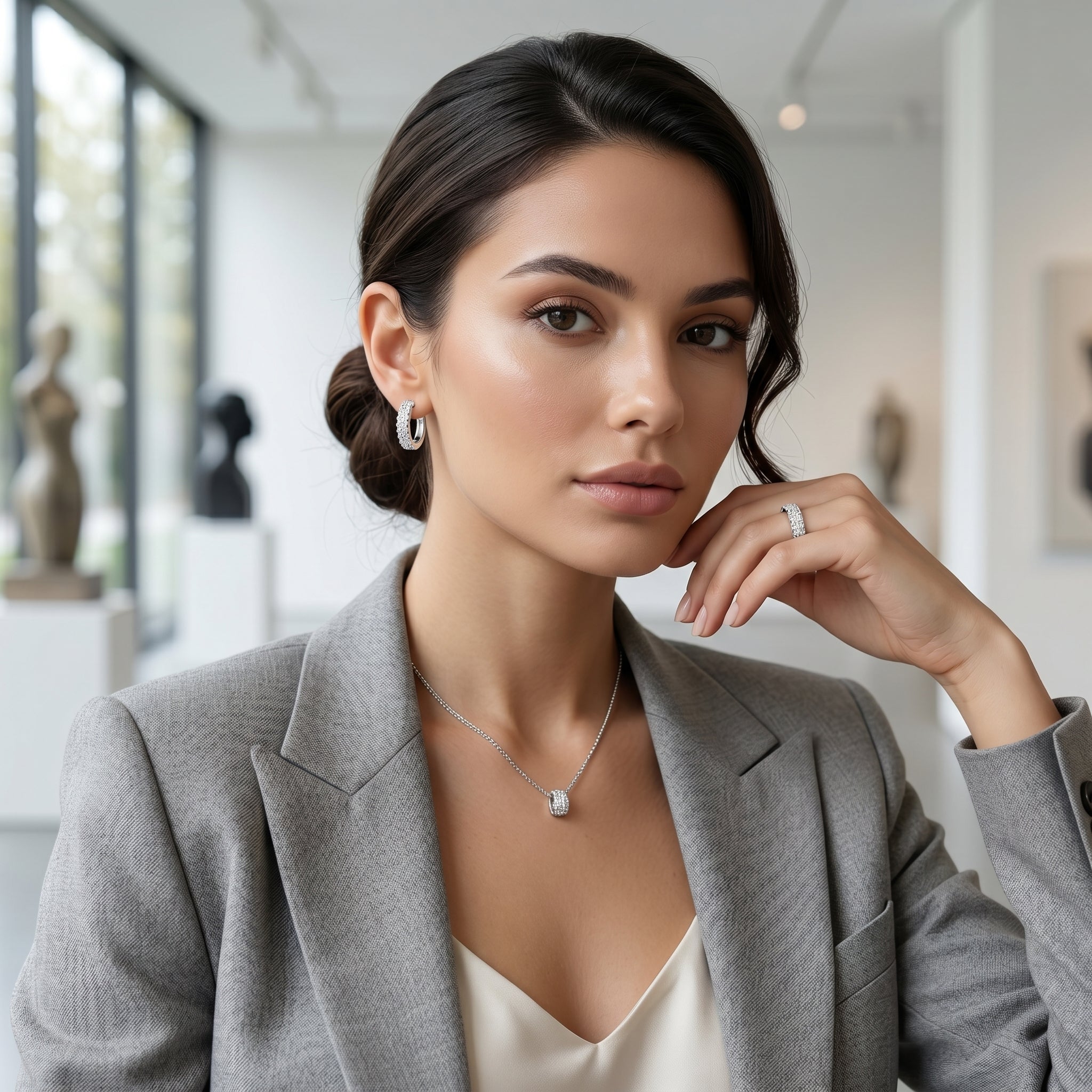 Sparkling Huggie Hoop Earrings for Women | Elegant Daily Wear Earrings | 925 Sterling Silver