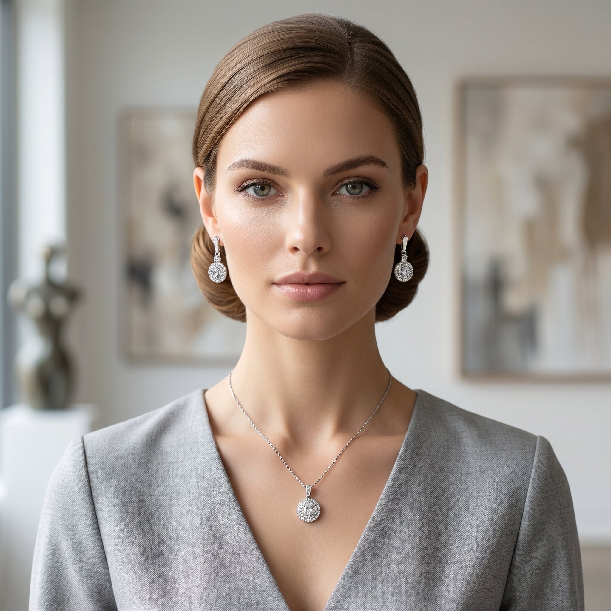 Elegant Round Drop Earrings for Women | Sparkling Daily Wear Earrings | 925 Sterling Silver