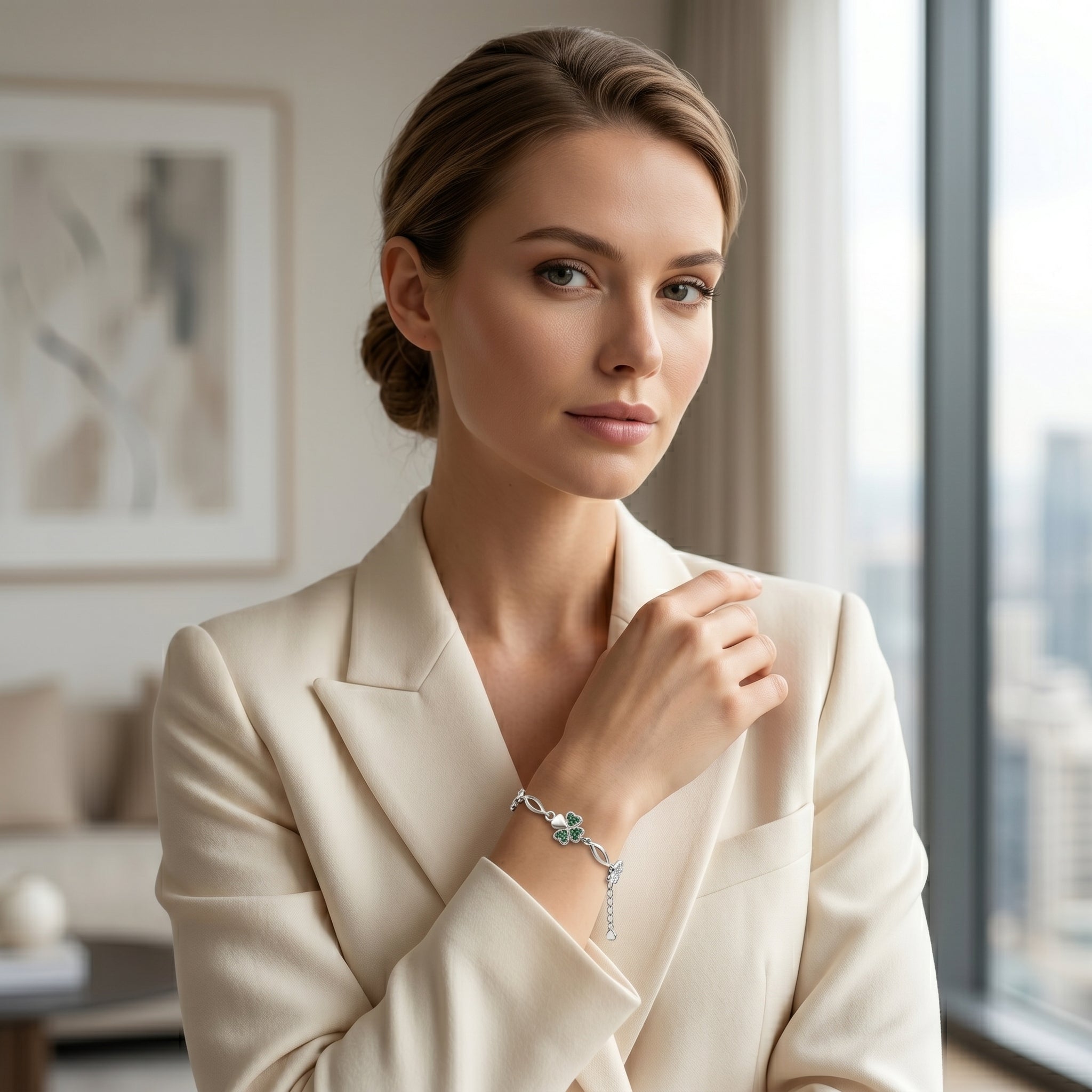 Clover Charm Bracelet for Women | Elegant Daily Wear Bracelet | 925 Sterling Silver