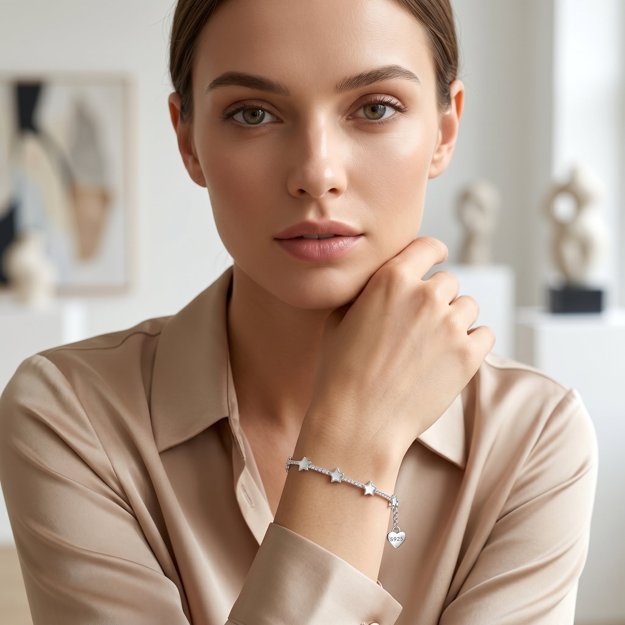 Star Charm Bracelet for Women | Elegant Daily Wear Bracelet | 925 Sterling Silver