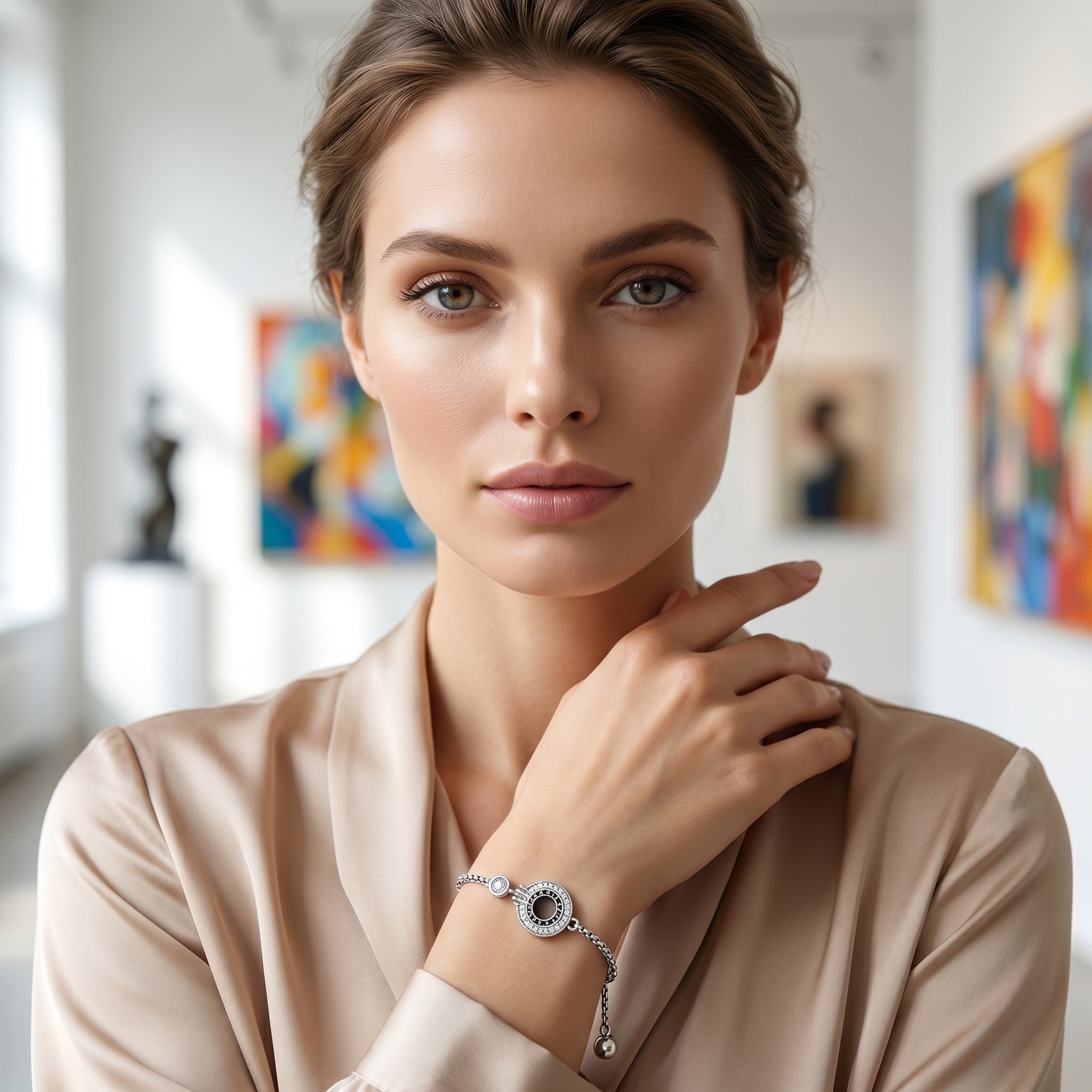 Elegant Circle Charm Bracelet for Women | Minimal Daily Wear Bracelet | 925 Sterling Silver