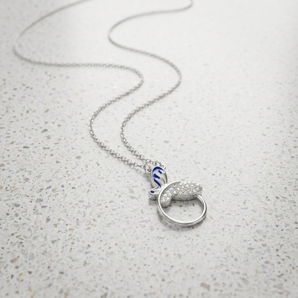 925 Sterling Silver Circle Pendant Necklace | Elegant CZ Chain Pendant for Women