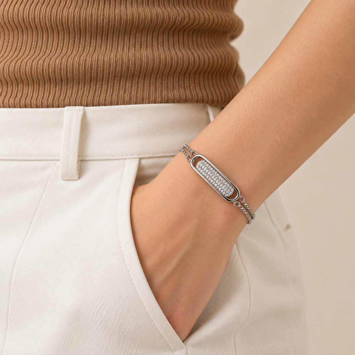 Elegant Stone Bar Bracelet for Women | Stylish Daily Wear Bracelet | 925 Sterling Silver