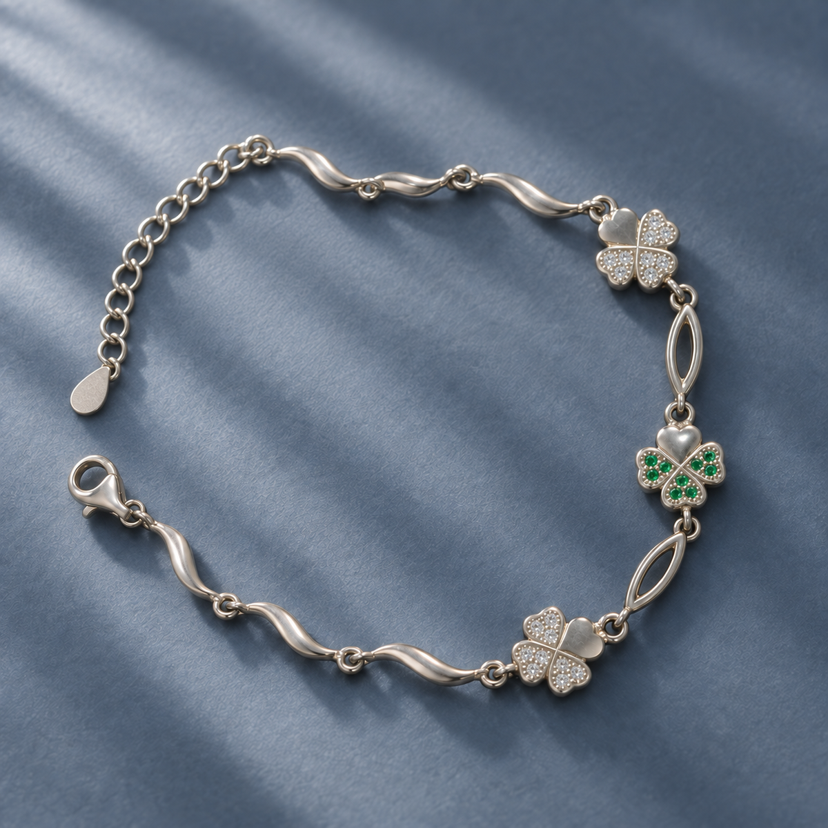 Clover Charm Bracelet for Women | Elegant Daily Wear Bracelet | 925 Sterling Silver