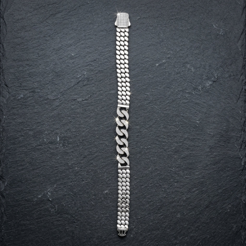Iced Cuban Designer Bracelet for Men | Luxury Statement Bracelet | 925 Sterling Silver