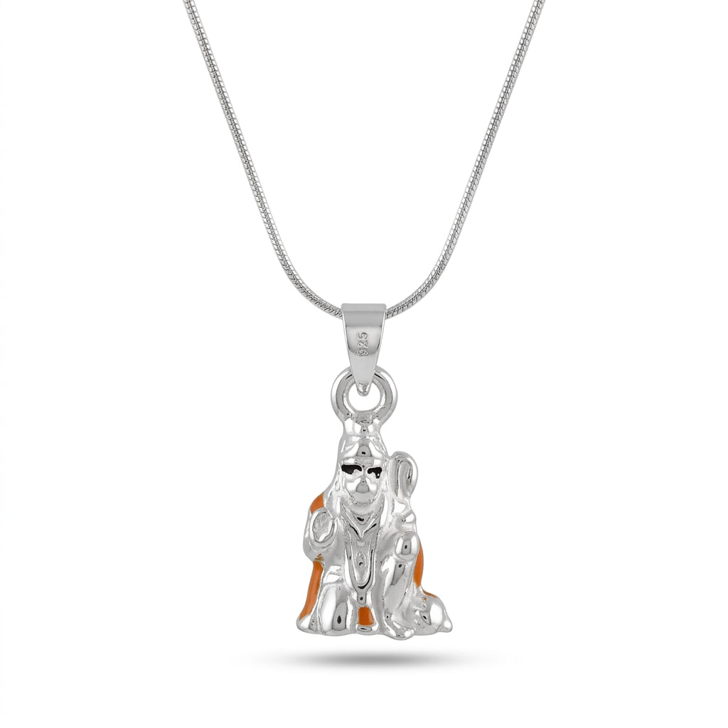 925 Sterling Silver Radha Krishna Pendant Necklace | Spiritual Silver Chain for Men & Women (Copy)