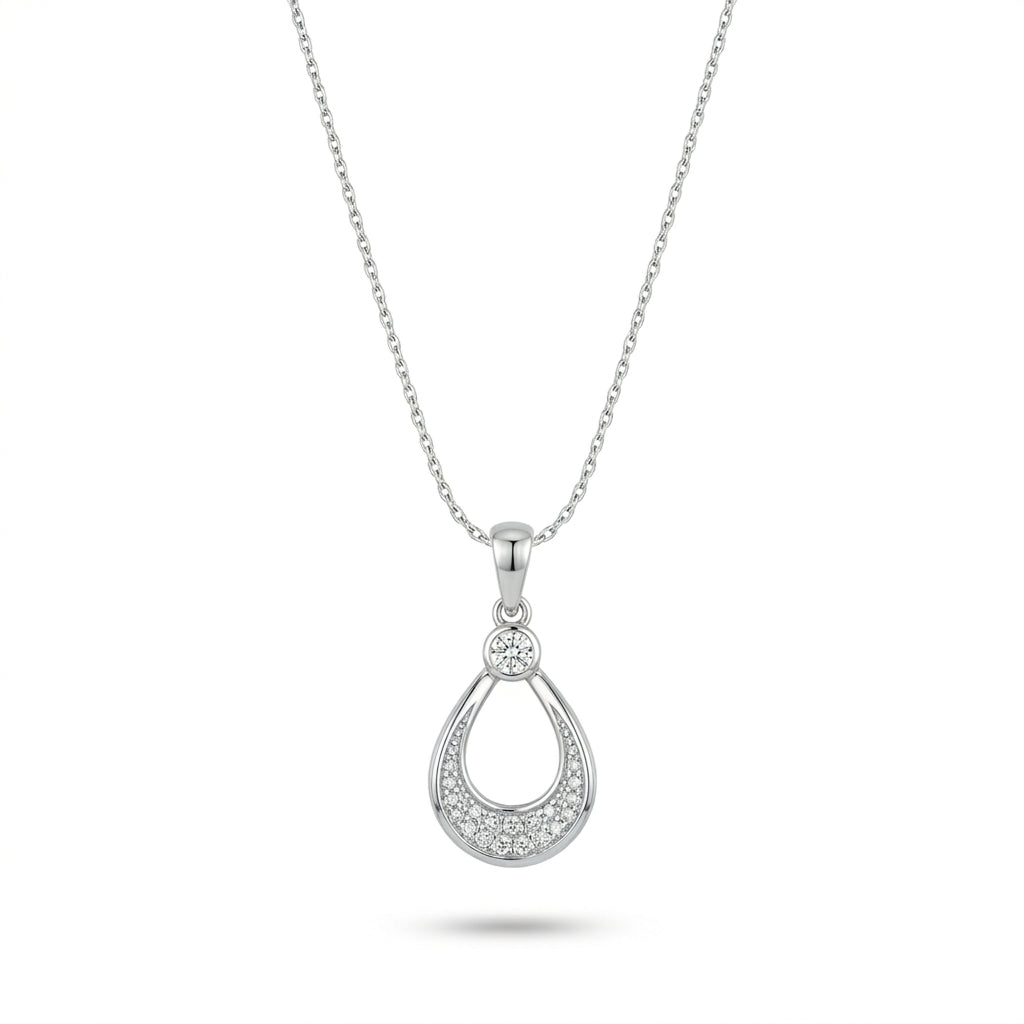 925 Sterling Silver Teardrop Pendant Necklace | Elegant Silver Chain for Women