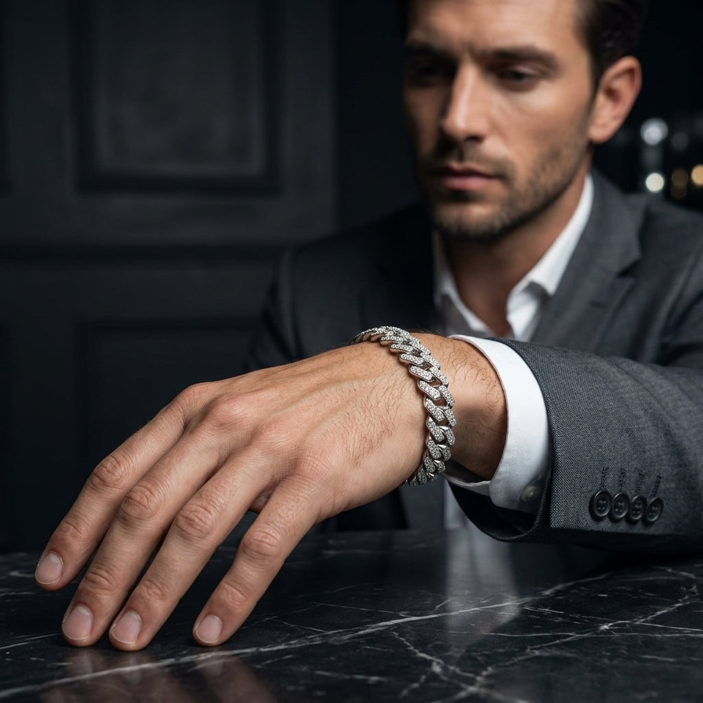 Classic Box Link Bracelet for Men | Minimal Everyday Bracelet | 925 Sterling Silver