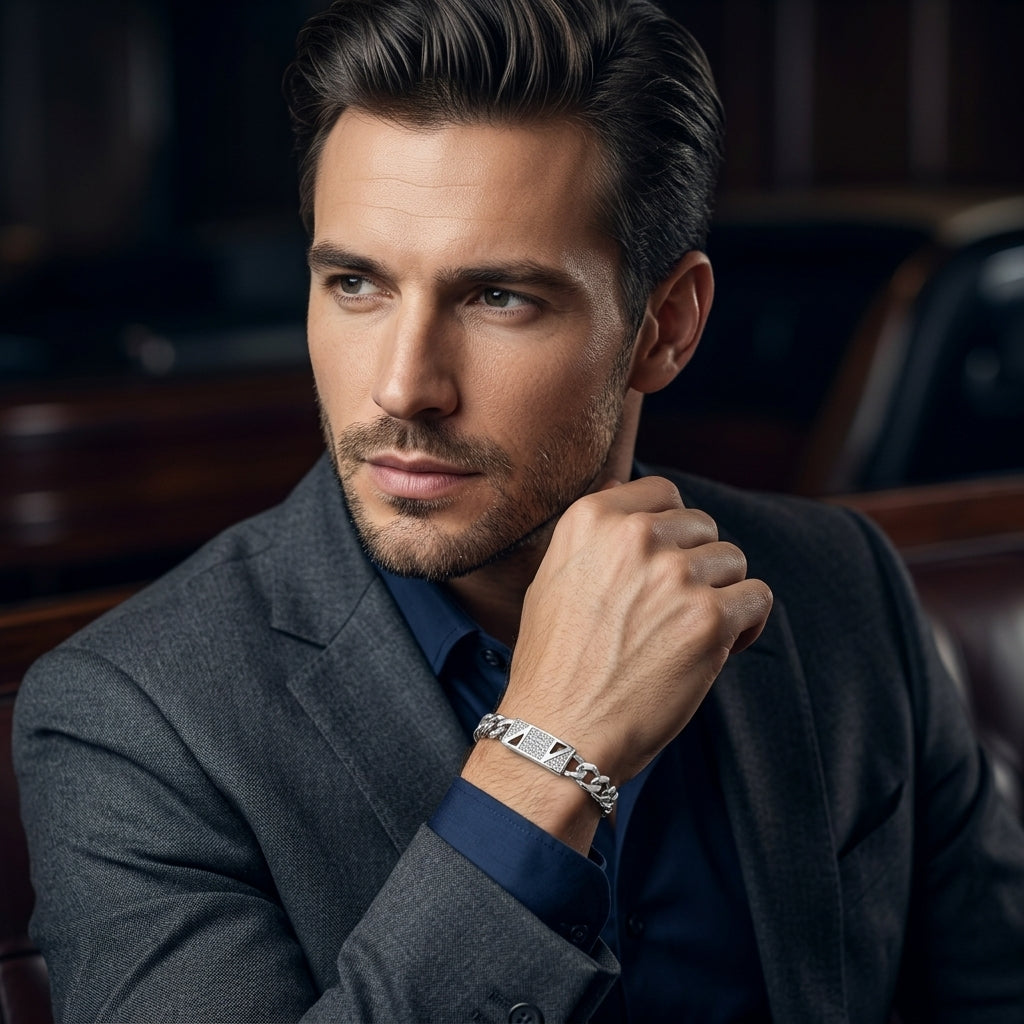 Designer Chain Link Bracelet for Men | Premium Statement Bracelet | 925 Sterling Silver
