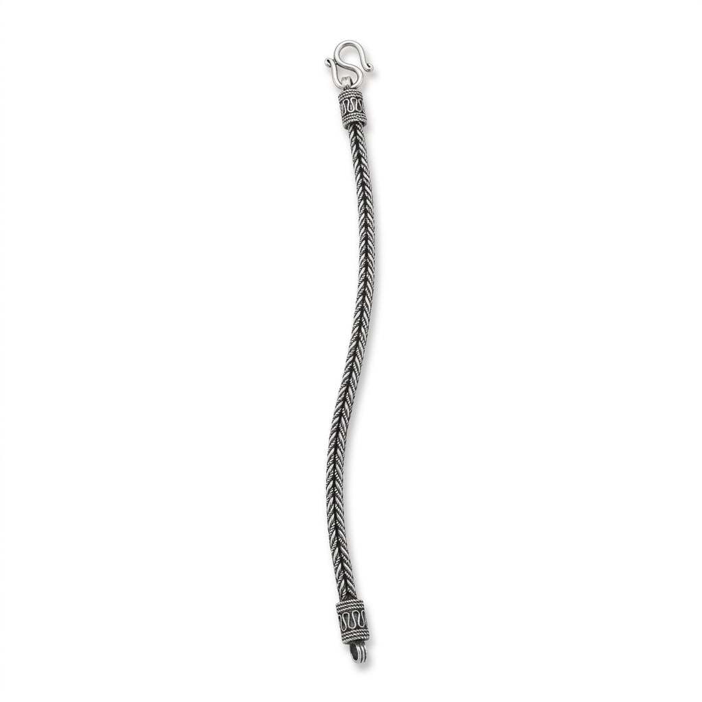 Vintage Foxtail Chain Bracelet for Men | Classic Handmade Bracelet | 925 Sterling Silver