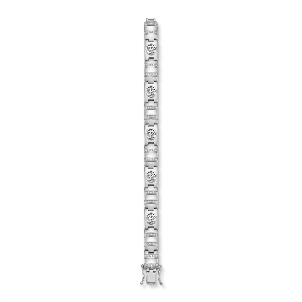 Designer Engraved Link Bracelet for Men | Premium Statement Bracelet | 925 Sterling Silver