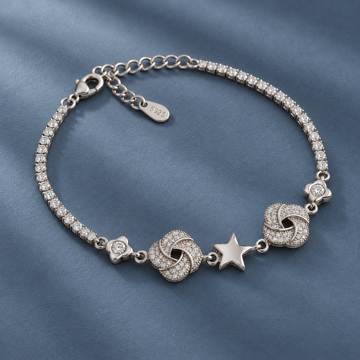 Star Charm Stone Bracelet for Women | Elegant Daily Wear Bracelet | 925 Sterling Silver