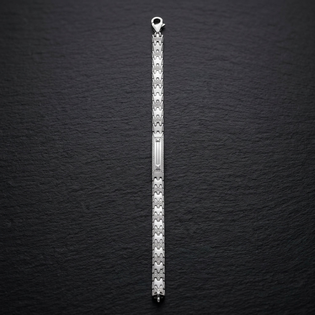 Classic Pattern Link Bracelet for Men | Elegant Daily Wear Bracelet | 925 Sterling Silver
