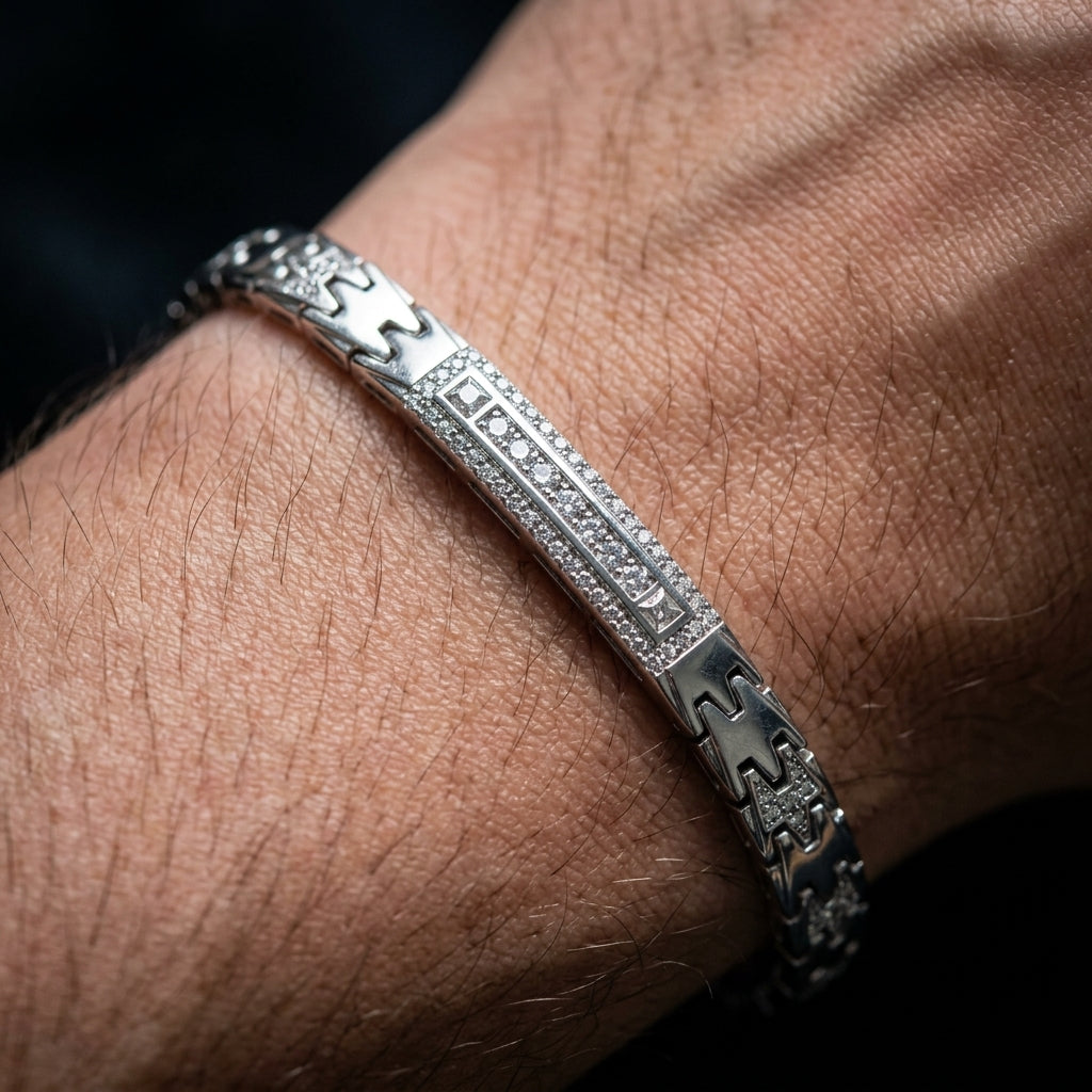 Classic Pattern Link Bracelet for Men | Elegant Daily Wear Bracelet | 925 Sterling Silver
