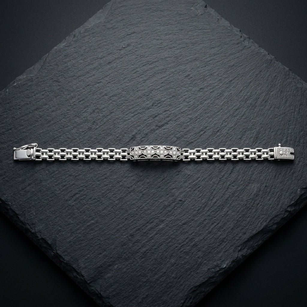 Classic Engraved ID Bracelet for Men | Stylish Chain Bracelet | 925 Sterling Silver