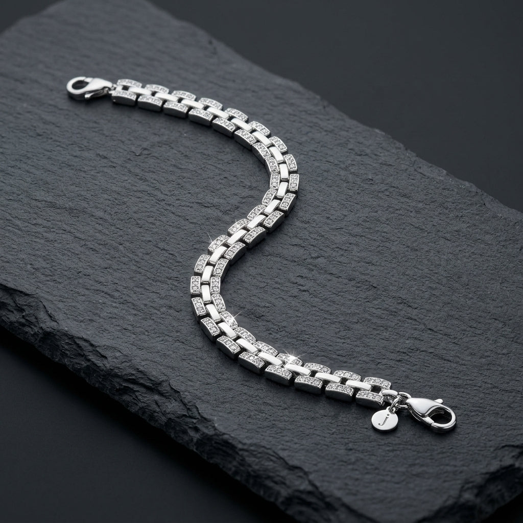 Diamond Link Bracelet for Men | Luxury Statement Bracelet | 925 Sterling Silver