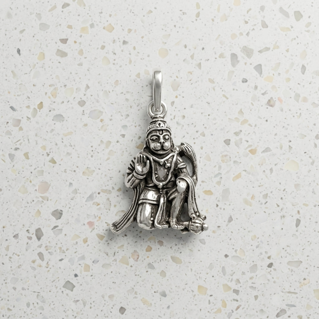 925 Sterling Silver Radha Krishna Pendant Necklace | Spiritual Silver Chain for Men & Women