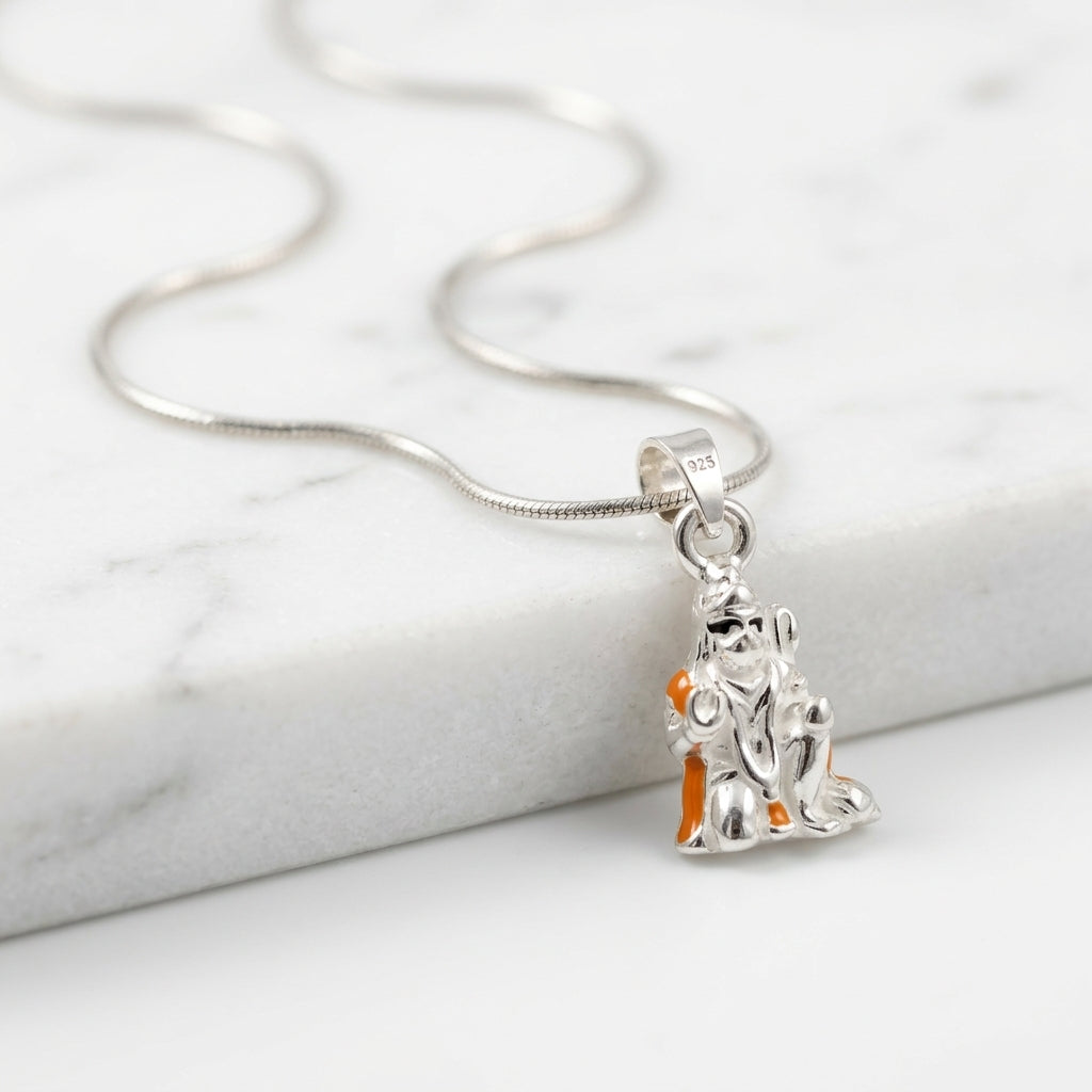 925 Sterling Silver Radha Krishna Pendant Necklace | Spiritual Silver Chain for Men & Women (Copy)