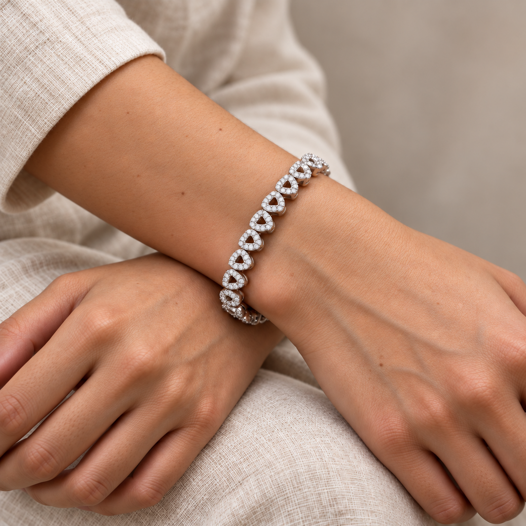 925 Sterling Silver Bracelet for Women | Elegant Minimal Daily Wear Hand Jewelry