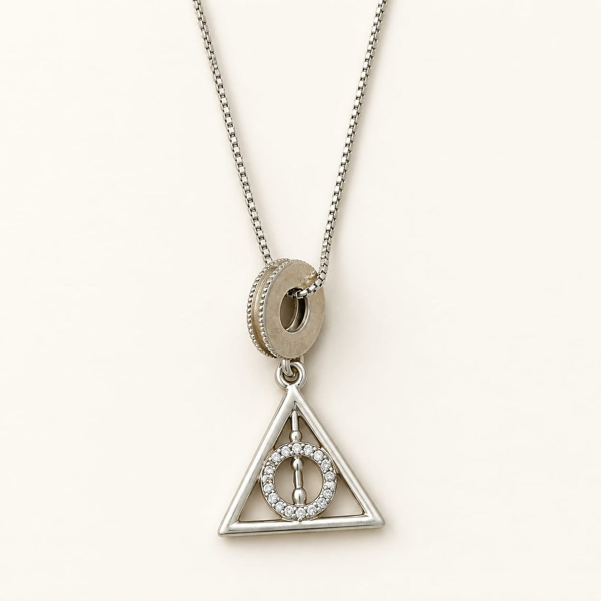 Mystic Triangle 925 Silver Pendant Necklace | Geometric Zircon Charm
